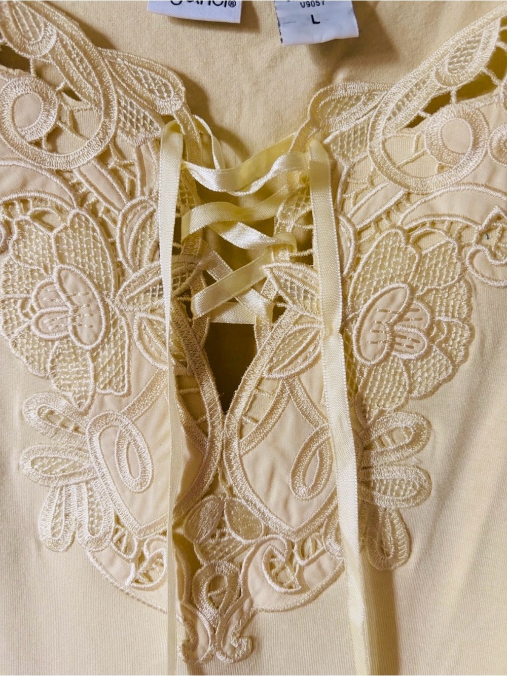 Together Light Yellow Lace-Up Camisole Tank